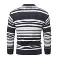 thumbnail image 2 of ZCFZJW Mens Classic Fit Knit Sweaters Lightweight Casual Striped Color Block Print Long Sleeve Turtleneck Base Pullover Jumper Tops Gray L, 2 of 2