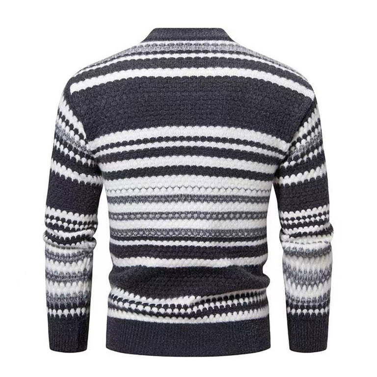 Nmnitkp Sweaters for Men Simple Design Stripe Printing Oversized