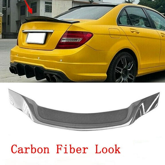 NINTE S for 08-14 Mercedes Benz W204 C250 C300 C63 Rear Trunk Spoiler Wing Carbon Fiber Style