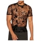 thumbnail image 1 of Camiseta de manga corta con estampado floral para hombre: diseño de cuello redondo y malla, ligera, para todas las estaciones, cuello y hombros reforzados, 1 of 8
