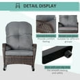 thumbnail image 6 of Patio Furniture Outsunny Outdoor Wicker Rocking Chair with Wide Seat, Thick, Soft Cushion, Rattan Rocker w/Steel Frame, High Weight Capacity for Patio, Garden, Backyard, Grey,Patio Chairs, 6 of 9
