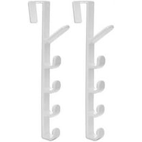 Triani 2 Pcs No Punching Purse Racks for Hanging Purses Over The Door Hook Hanger 5 Hooks Organizer Rack for Coats, 5 Layers Black Door Hat Hanger Backpack Holder Hand Bag Hook Storage Hooks (White)