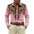 thumbnail image 1 of Camisetas de Navidad de Manga Larga de los Hombres de Moda Casual de Manga Larga Turndown Collar Blusa para Primavera Invierno Al Aire Libre Diario, 1 of 4