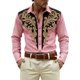 thumbnail image 1 of Camisetas de Navidad de Manga Larga de los Hombres de Moda Casual de Manga Larga Turndown Collar Blusa para Primavera Invierno Al Aire Libre Diario, 1 of 4