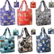 thumbnail image 3 of BeeGreen Lindo patrón de perro bolsas de comestibles plegables reutilizables, lavables, paquete de 6 bolsas de compras de tela de poliéster resistente Xlarge 50LBS para comestibles, ecológicas, 3 of 4