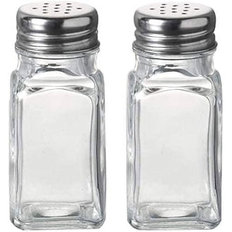 Retro Style Salt and Pepper Shakers with Stainless Tops, Durable