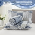 thumbnail image 5 of Navy Blue Gray King Size Bedspread Set, 3 Piece Quilt Set Patchwork Plaid Bedding Quilted Coverlet Set Reversible Lightweight Microfiber Bed Cover Comforter with 2 Pillow Shams, 5 of 6