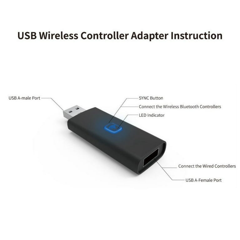 Wireless USB Adapter Portable PC TV Box Adapter Plug And Play USB Adapter  No Delay Lightweight for PS4/ PS5/ Xbox One Wireless Controller Adapter for 