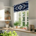 thumbnail image 3 of Abstract Ethnic Style Pattern Valances for Windows, 42 x 12in, Retro Blue White Weaving Art Rod Pocket Kitchen Valance Curtain Light Filtering Window Treatments for Living Room Bedroom, 1 Panel, 3 of 7
