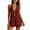 Wine, variant on Summer Shorts Set for Women Linen Halter Neck Sleeveless Fitted Crop Top and High Waist Ties Shorts Outfit Black L