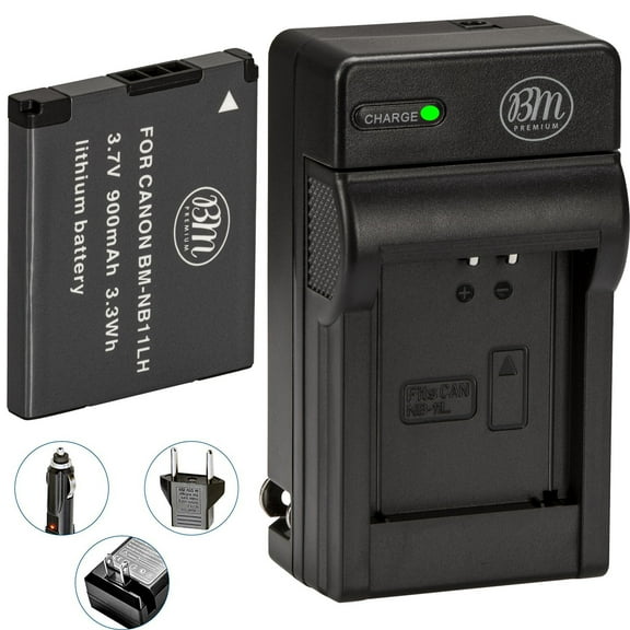 BM Premium Canon Battery and Charger PowerShot Elph 320, Black