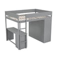 thumbnail image 4 of MODERNLUXE Wood Full Size Loft Bed with Wardrobe and Desk, Cabinet and Drawers, Gray, 4 of 17