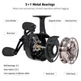 thumbnail image 3 of Ice Fishing Reel Large Spool Diameter Ice Fishing Equipment Wear-Resistant 3+1 BB Ice Fishing Gear for Sea Lake Pond Metal Spool, 3 of 19