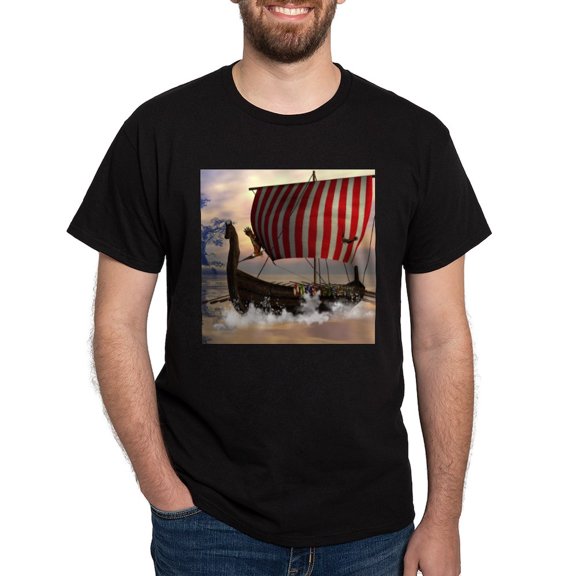 CafePress - The Viking Longship T Shirt - Men's Classic Graphic Cotton T-Shirt