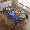 thumbnail image 2 of Pioneer Flower Floral Print Pattern Rectangle Tablecloth 60"x84",Waterproof Polyester Rectangle Table Cloth, Wipeable Spillproof Polyester Tablecloth for Dining, Camping, Indoor and Outdoor, 2 of 5