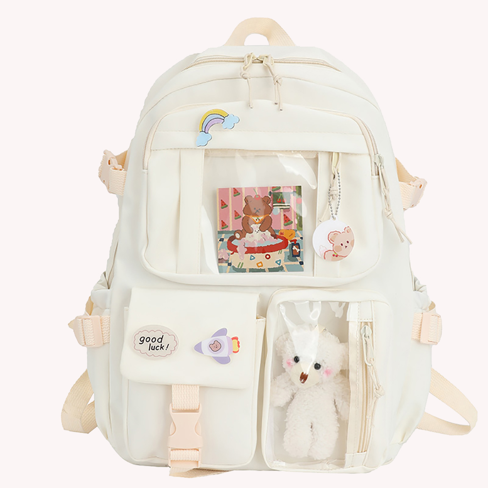 Kawaii Backpack for Girls School Bag Large Capacity Pins Accessories Travel  Bag | eBay