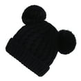 thumbnail image 4 of CPNG Kids Winter Knitted Beanie Hat Cute Girls Hats with Double Faux Fur Pom Pom Warm Fleece Lined Knit Beanies Cap for Cold Weather, 4 of 6