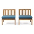 thumbnail image 1 of Noble House Chaise de Club en Bois d'Acacia d'Extérieur en Sarcelle Foncée (Lot de 2), 1 of 14