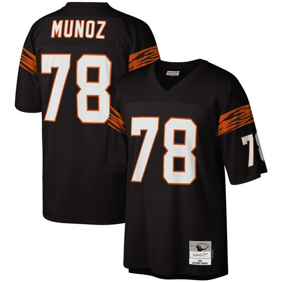 Men's Mitchell & Ness Anthony Mu-oz Black Cincinnati Bengals Legacy Replica Jersey