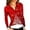 Red, variant on Women's Fashion Casual Vintage Christmas Printed V-Neck Long Sleeve Button-Down Polo Shirt Top, Holiday Blouse, Collared T-Shirt,Hot Pink,L