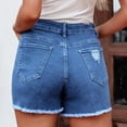 thumbnail image 3 of BOMYJESK Womens Jean Shorts Mid Rise Casual Denim Shorts Ripped Distressed Trendy Pull on Jorts Raw Hem 2026 Summer Cut Off Shorts with Pockets Light Blue XXL, 3 of 4