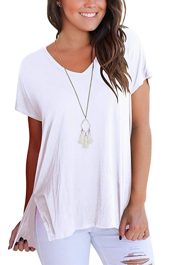 v neck high low t shirt