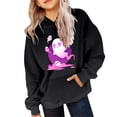 thumbnail image 4 of Zylarhe Halloween Sweatshirts for Kids Girls Winter Hoodies Warm Sweatshirts Pumpkin Print Outdoor Cozy Pullover Kids Pink 4-5 Years, 4 of 4