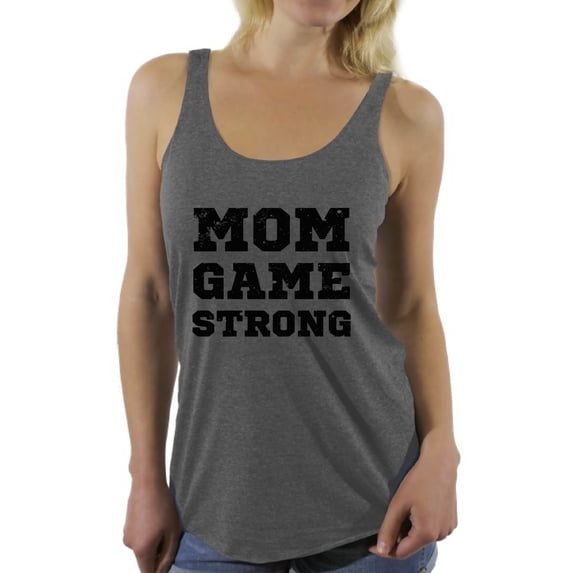 Awkward Styles Women's Mom Game Strong Mom's Graphic Racerback Tank Tops Black Cosmic