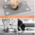 thumbnail image 3 of Pet Feeding Mat-Absorbent Pet Placemat for Food and Water Bowl, with Waterproof Rubber Backing, Quick Dry Water Dispenser Mat for Dog and Cat (16"x24", Striped Light Gray), 3 of 6