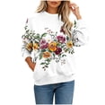 thumbnail image 3 of Frostluinai Graphic Sweatshirts for Women Crewneck Long Sleeve Floral Print Shirts Loose Fit Casual Y2K Pullover Tops S-3XL, 3 of 7