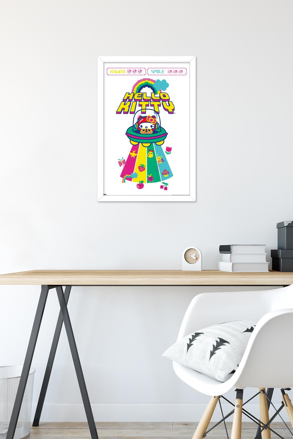 Hello Kitty - Kawaii Alien Wall Poster, 14.725" x 22.375" Framed