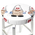 thumbnail image 3 of KLL Nurse doctor gnome Round Bar Chair Cushion Cover,Bar Stool Protector with Elastic, Soft Washable-12 inch, 3 of 7