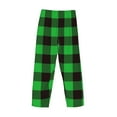 thumbnail image 5 of Vsdgher Buffalo Plaid Green Black Print Mens Pajama Pants Sleep & Lounge Pants, PJ Bottoms With elastic waistb and Pockets, 5 of 8