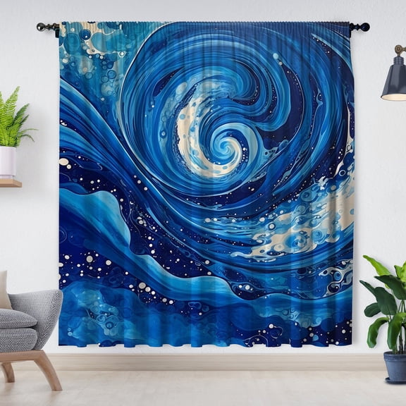 Modern Simple Style Curtains, Ocean Curtains, Blackout Curtains, Suitable for Room Bedroom Decoration(Rod pocket)