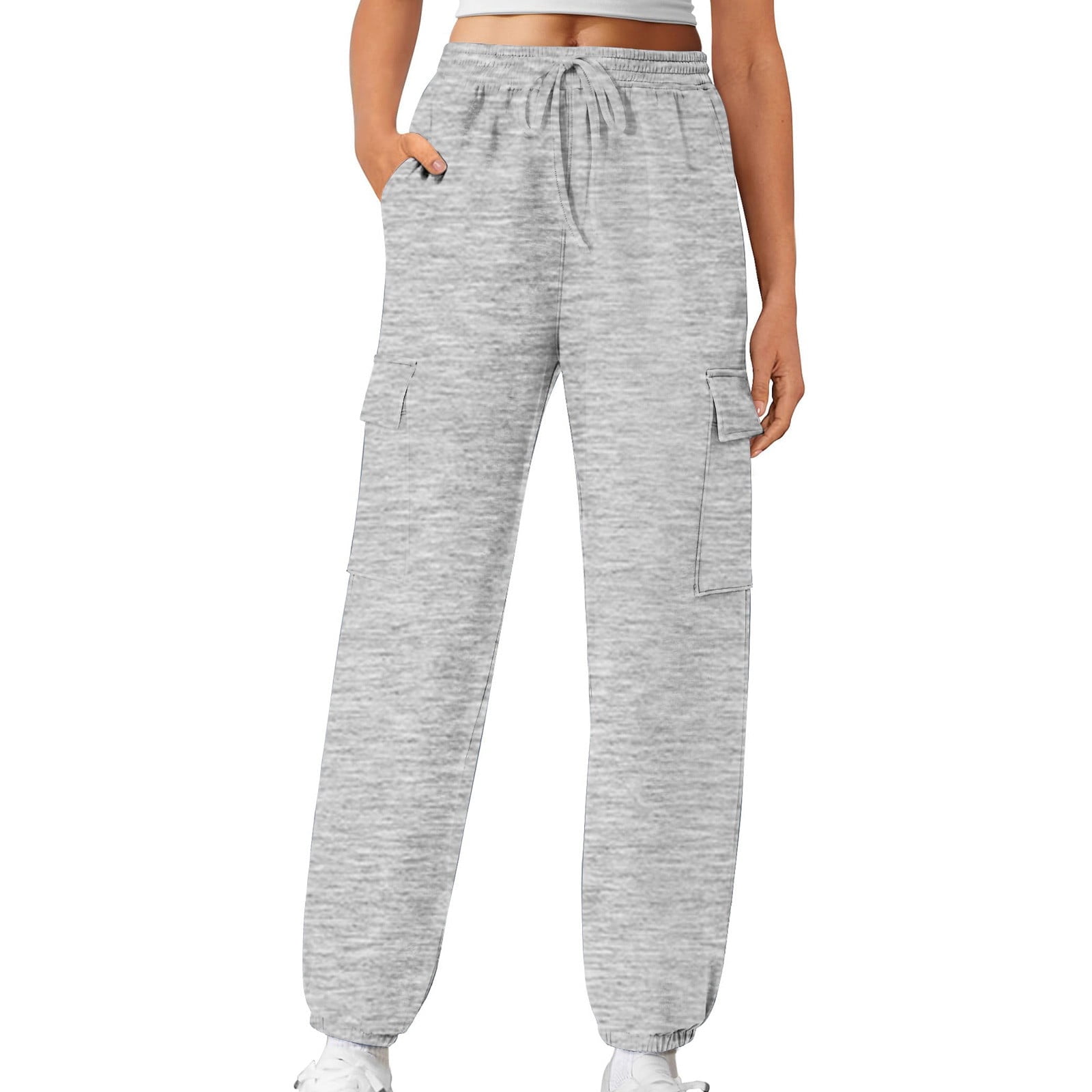 Pantalon De Jogging Femme Taille Haute - Pantalon De Sport Ample Avec Poches Pour Running, Yoga, Fitness - 4