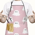 thumbnail image 2 of Pink Halloween Ghosts Apron-Garden Aprons for Women with Pockets-Cotton Linen Waterproof Kitchen Cooking Gardening Aprons Adjustable for Kitchen,Cooking,BBQ and Salon 33"x27", 2 of 7