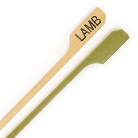 

BambooMN Lamb Meat Marking Bamboo Paddle Skewer Picks - 3.5 (8.9cm) - 1 000 Pieces