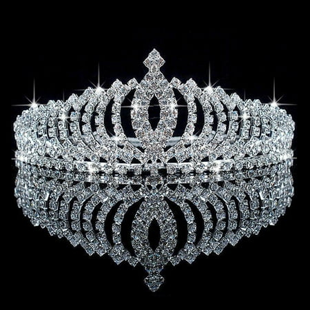 Meigar Wedding Bridal Princess Austrian Crystal Hair Accessory Tiara Crown Veil