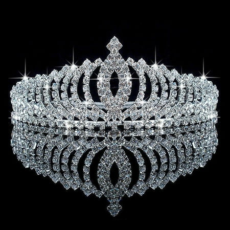 Meigar Wedding Bridal Princess Austrian Crystal Hair Accessory Tiara Crown Veil