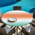 thumbnail image 6 of Burnt Orange Green Ombre Round Tablecloth 45-54 Inch Round Fitted Table Cloth with Elastic Edge, Color Gradient Modern Abstract Art Waterproof Table Cover Protector for Outdoor Picnic Party Dining, 6 of 9