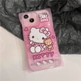 thumbnail image 1 of Funda de teléfono con dibujos animados de Hello kitty my melody, Kuromi Cinnamoroll para iPhone 14, 13, 12, 11 Pro Max, Xr, 14 Plus, X, 7, 8 Plus, bonita funda Fivean LED, 1 of 2