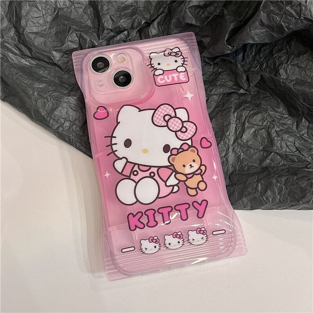 Funda de teléfono con dibujos animados de Hello kitty my melody, Kuromi Cinnamoroll para iPhone 14, 13, 12, 11 Pro Max, Xr, 14 Plus, X, 7, 8 Plus, bonita funda Fivean LED