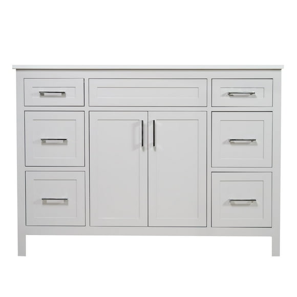 The Modern Look of a 48-Inch Bathroom Vanity in Cement Gray - IB Tools