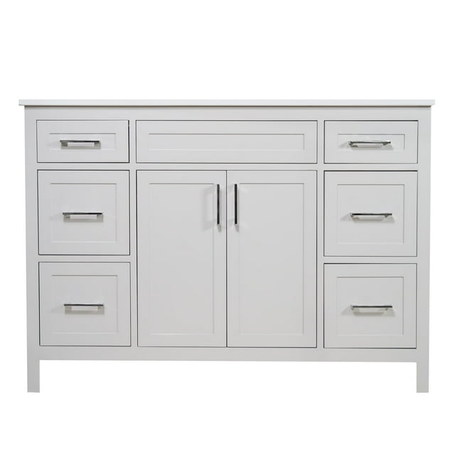 The Modern Look of a 48-Inch Bathroom Vanity in Cement Gray - IB Tools
