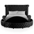 thumbnail image 2 of FOA Vriam 3-Piece Black Fabric Storage Bedroom Set - King + 2 Nightstands, 2 of 11