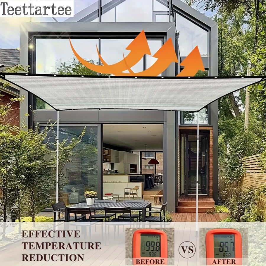 Teettartee Outdoor Reflective Shade Cloth, Silver, 118.1”x 236.2”(3 x 6 m), Aluminum Reflective Sun Shade Cover, Deflect Heat For Cars,Tents,Dog And Hen House, Garden, Patios, Porches, Swimming Pools
