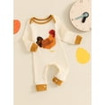 thumbnail image 3 of FEORJGP Infant Baby Girl Boy One-piece Rompers 0 3M 6M 9M 12M Toddler Long Sleeves Jumpsuits Rooster Embroidery Round Neck Playsuits Full Length Ribbeoys Casual Comfy Clothes for Spring Fall, 3 of 9