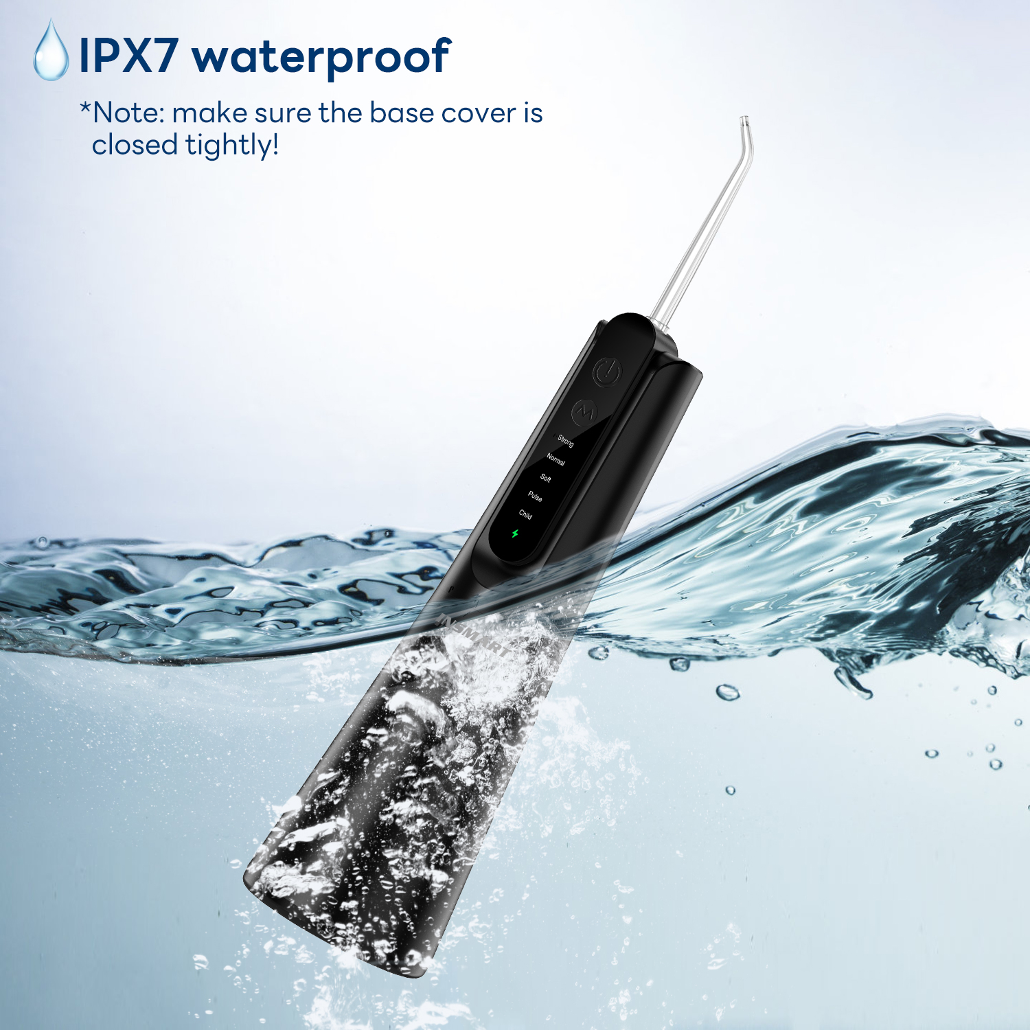 INSMART Cordless Water Flosser Dental Teeth Cleaner with 7 Jet Tips, 5 Mode 270 ML Tank IPX7 Waterproof,New Absorbent Balls to Filter Impurities