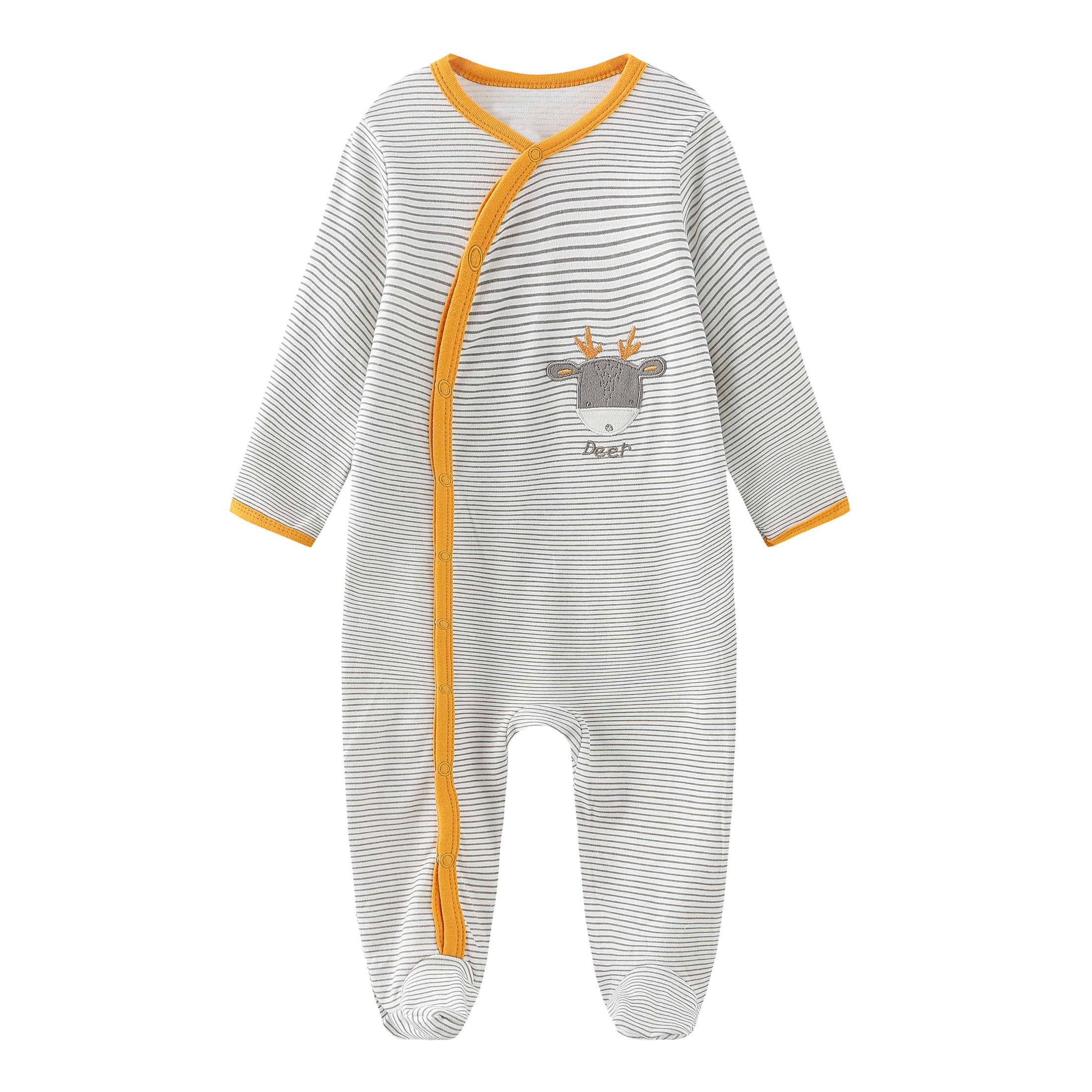Zavbaby Unisex Newborn 3 Pieces Sleep´N Play Footed Pajamas Cotton Cartoon Rompers Infants Outfit ，Size:0-12Months