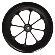 Healthline 8 inch by 1 inch Replacement Wheels for Wheelchairs, Rollators, Walkers and More, Solid Flat Free Caster, All Terrain, Pair, Black (2)